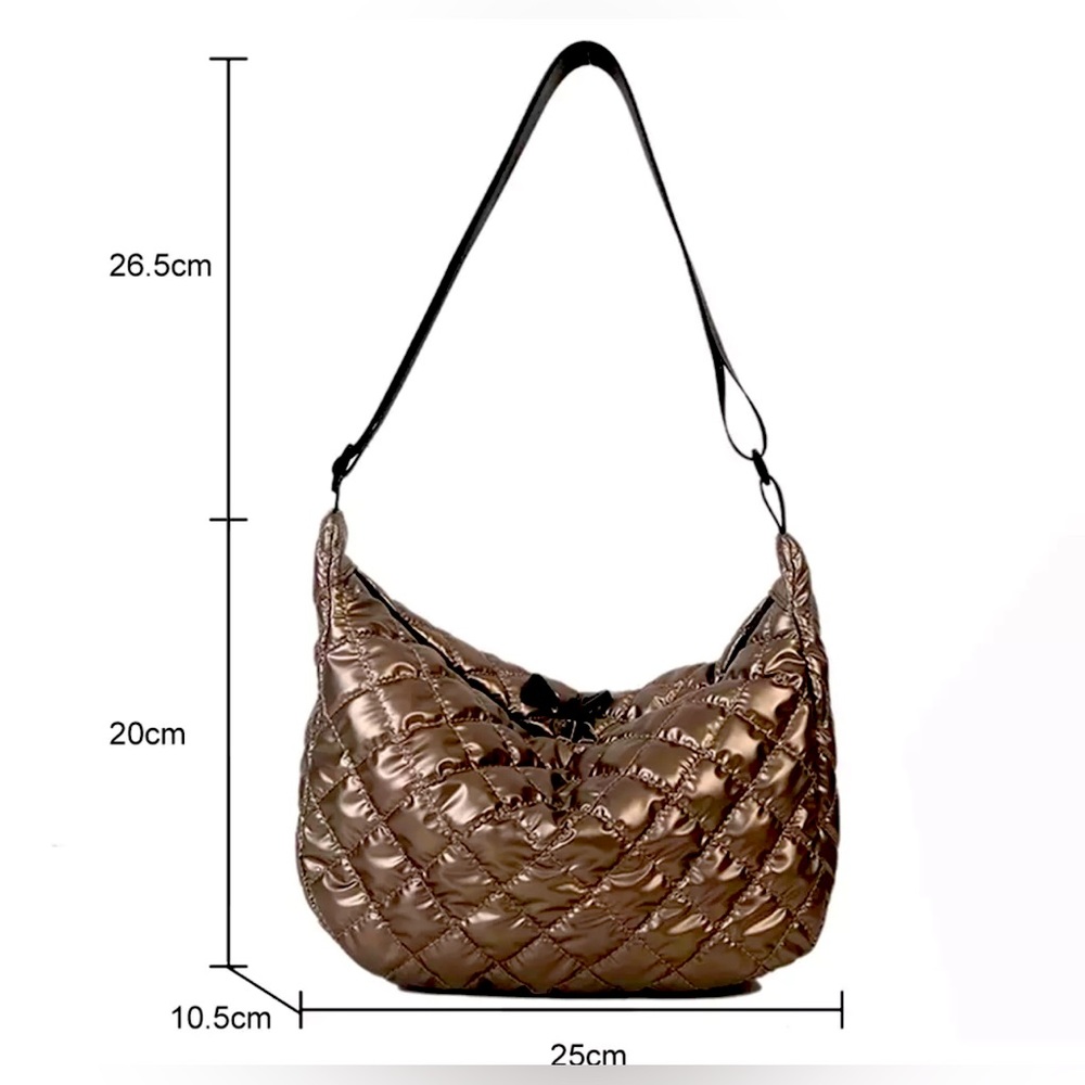 Fashion Winter Silver Space Cotton Padded Shoulder
Bags for Women Bag